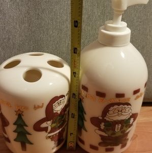 Christmas Santa soap/lotion dispenser toothbrush